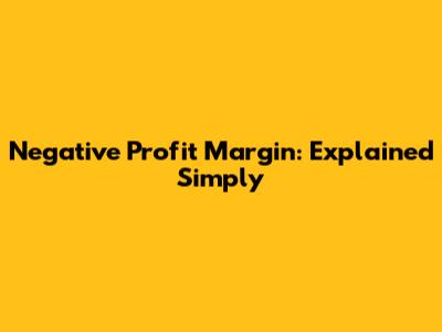 Negative Profit Margin: Explained Simply
