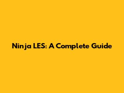 Ninja LES: A Complete Guide