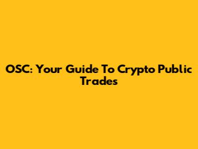 OSC: Your Guide To Crypto Public Trades