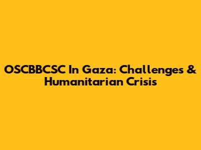OSCBBCSC In Gaza: Challenges & Humanitarian Crisis