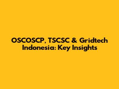 OSCOSCP, TSCSC & Gridtech Indonesia: Key Insights