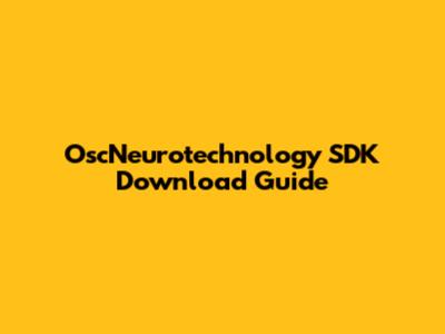 OscNeurotechnology SDK Download Guide