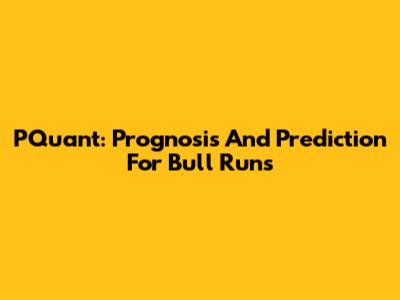 PQuant: Prognosis And Prediction For Bull Runs