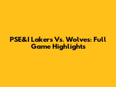 PSE&I Lakers Vs. Wolves: Full Game Highlights