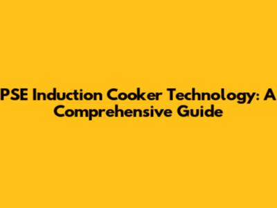PSE Induction Cooker Technology: A Comprehensive Guide