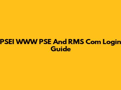 PSEI WWW PSE And RMS Com Login Guide