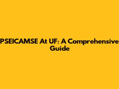 PSEICAMSE At UF: A Comprehensive Guide