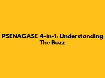 PSENAGASE 4-in-1: Understanding The Buzz