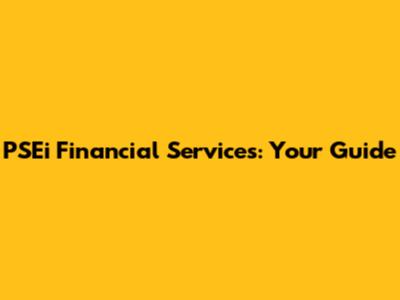 PSEi Financial Services: Your Guide