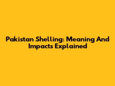 Pakistan Shelling: Meaning And Impacts Explained