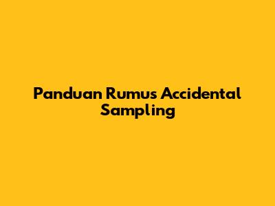 Panduan Rumus Accidental Sampling