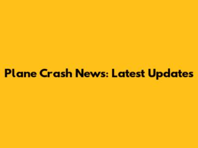 Plane Crash News: Latest Updates