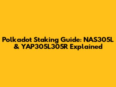 Polkadot Staking Guide: NAS305L & YAP305L305R Explained