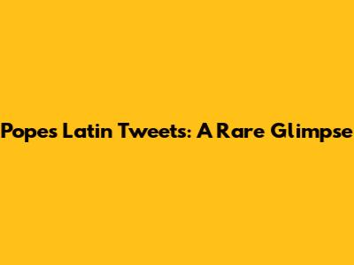Pope's Latin Tweets: A Rare Glimpse
