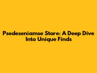 Psedeseniamse Store: A Deep Dive Into Unique Finds