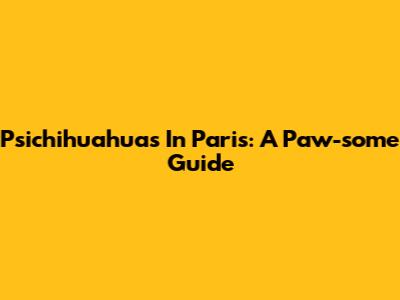 Psichihuahuas In Paris: A Paw-some Guide