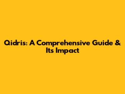 Qidris: A Comprehensive Guide & Its Impact