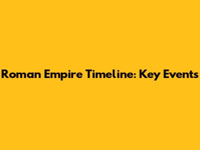 Roman Empire Timeline: Key Events