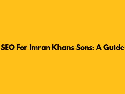 SEO For Imran Khan's Sons: A Guide