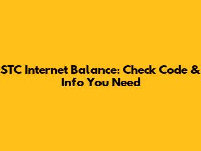 STC Internet Balance: Check Code & Info You Need
