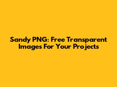 Sandy PNG: Free Transparent Images For Your Projects