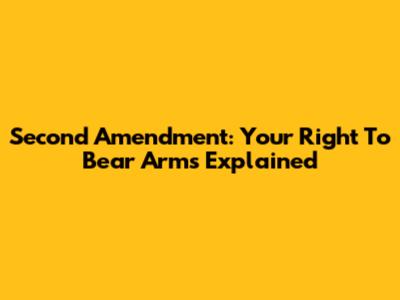 Second Amendment: Your Right To Bear Arms Explained
