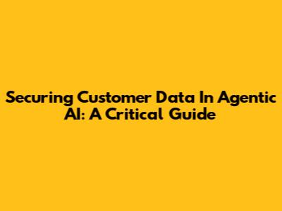 Securing Customer Data In Agentic AI: A Critical Guide
