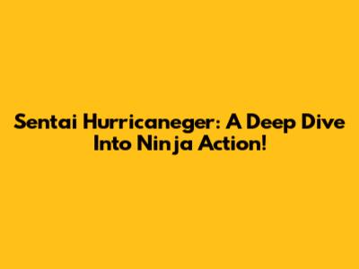 Sentai Hurricaneger: A Deep Dive Into Ninja Action!
