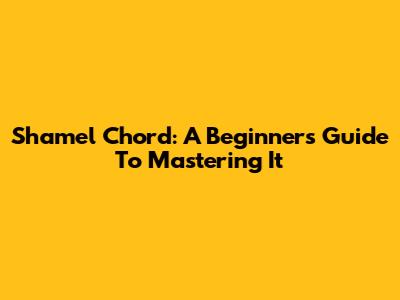 Shamel Chord: A Beginner's Guide To Mastering It
