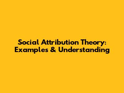 Social Attribution Theory: Examples & Understanding
