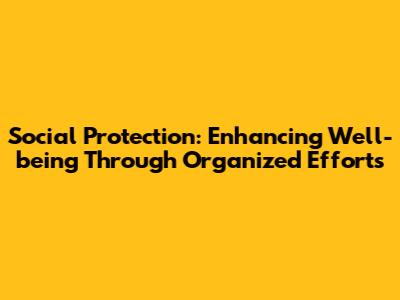 Social Protection: Enhancing Well-being Through Organized Efforts