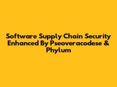 Software Supply Chain Security Enhanced By Pseoveracodese & Phylum