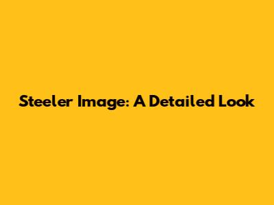 Steeler Image: A Detailed Look