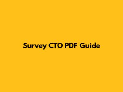 Survey CTO PDF Guide