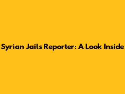 Syrian Jails Reporter: A Look Inside