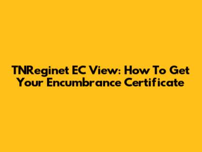TNReginet EC View: How To Get Your Encumbrance Certificate