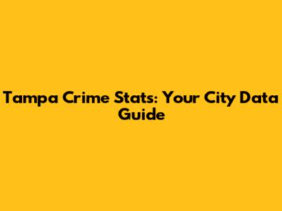 Tampa Crime Stats: Your City Data Guide