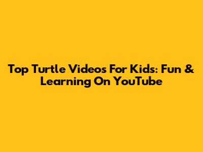 Top Turtle Videos For Kids: Fun & Learning On YouTube