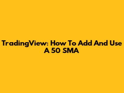 TradingView: How To Add And Use A 50 SMA