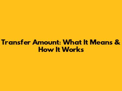 Transfer Amount: What It Means & How It Works
