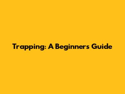 Trapping: A Beginner's Guide