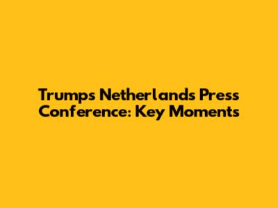 Trump's Netherlands Press Conference: Key Moments