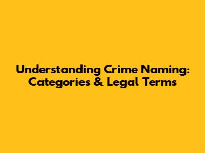 Understanding Crime Naming: Categories & Legal Terms