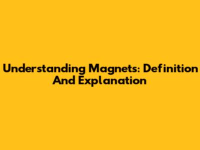 Understanding Magnets: Definition And Explanation