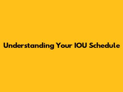 Understanding Your IOU Schedule