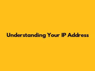Understanding Your IP Address