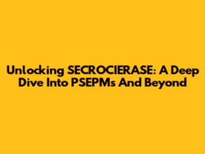 Unlocking SECROCIERASE: A Deep Dive Into PSEPMs And Beyond