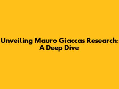 Unveiling Mauro Giacca's Research: A Deep Dive