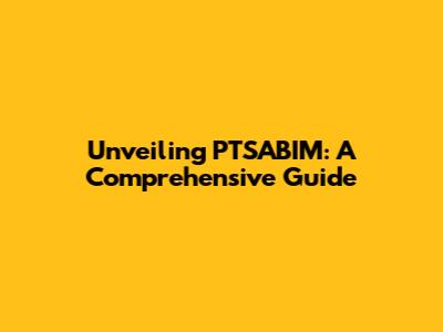 Unveiling PTSABIM: A Comprehensive Guide