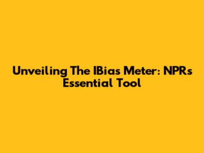 Unveiling The IBias Meter: NPR's Essential Tool